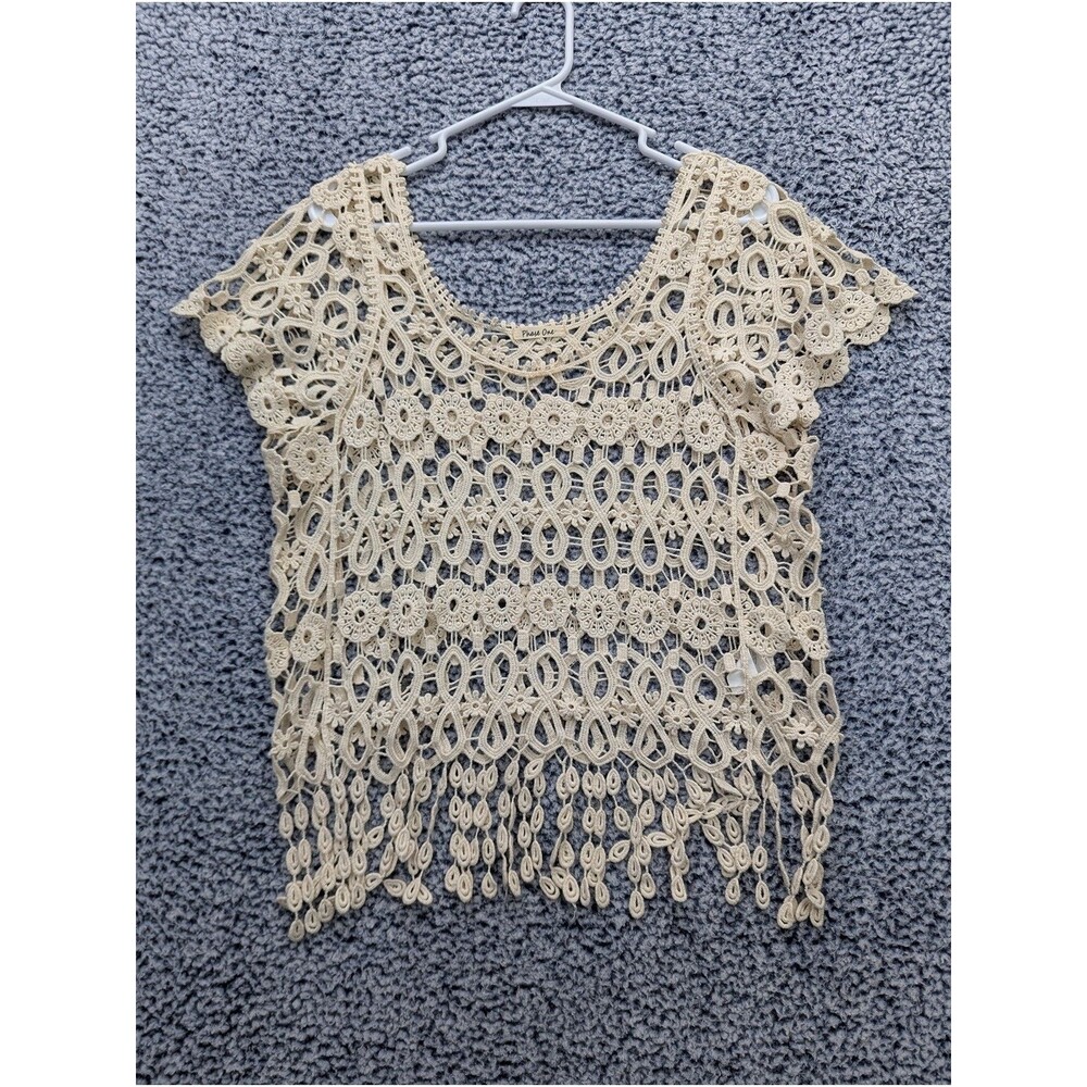 Bohemian Festival Crochet Top Size M Western Tassle Concert Cali Beach Hippie